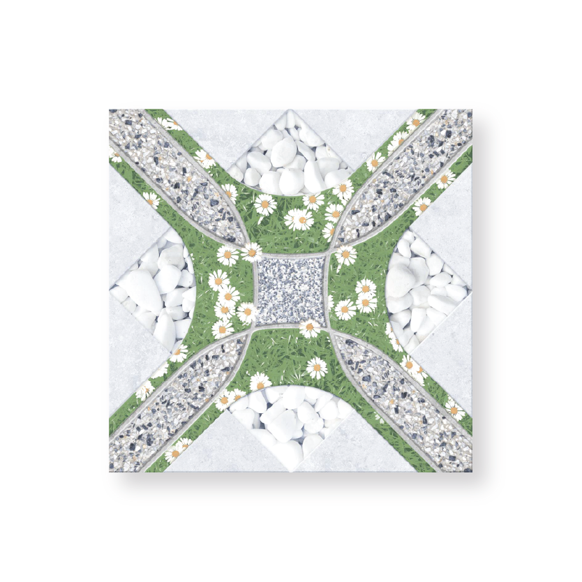 กระเบื้องพื้น 30x30 cm. สวนหินขาว