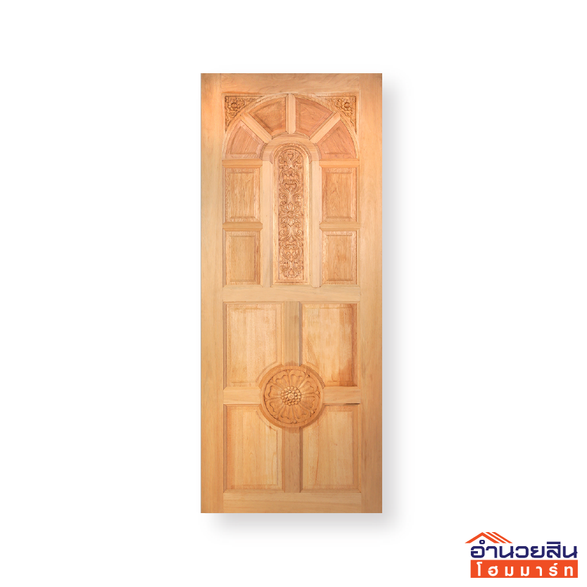 ประตูไม้สยาแดง 80x200 cm. บานเคโบตั๋น