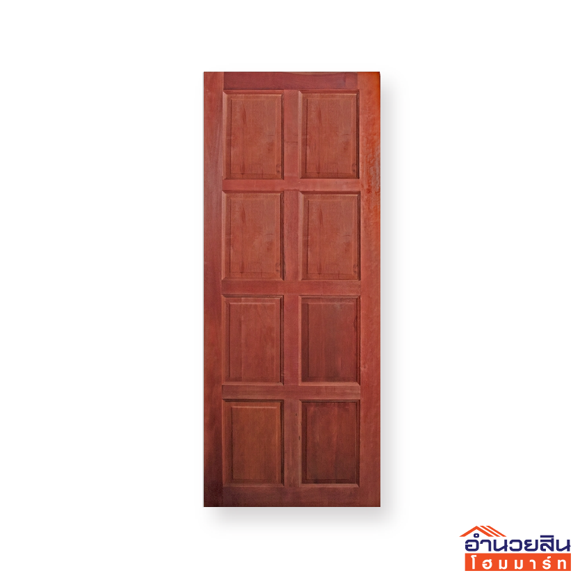 ประตูไม้เบญจพรรณ 80x200 cm. ลาย 8 ฟัก
